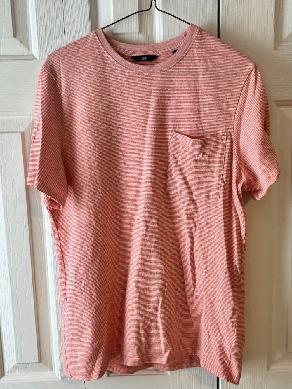 C&A Orange & White Striped Tee - Men's M